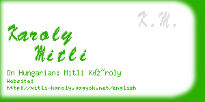 karoly mitli business card